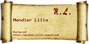 Mendler Lilla névjegykártya